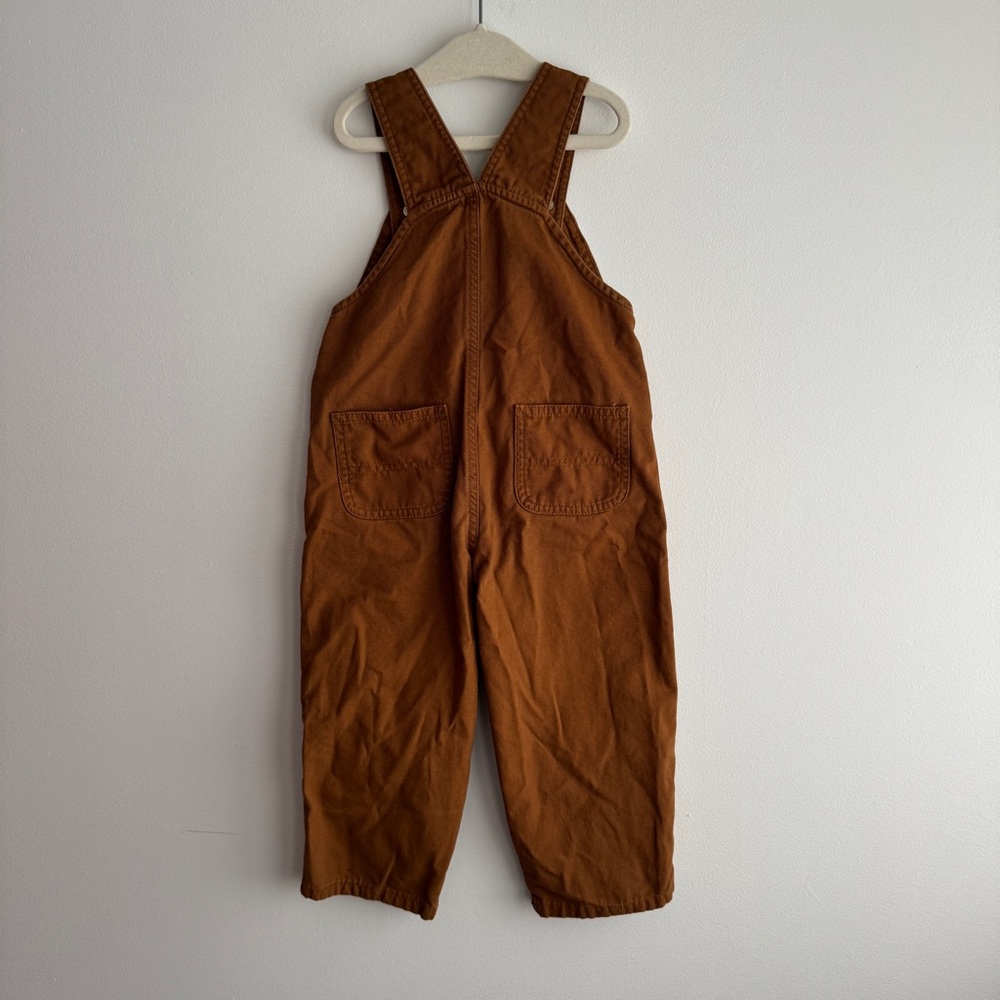 Carhartt Tan Ruffle Bib Overalls Size 3T - Picture 3 of 3